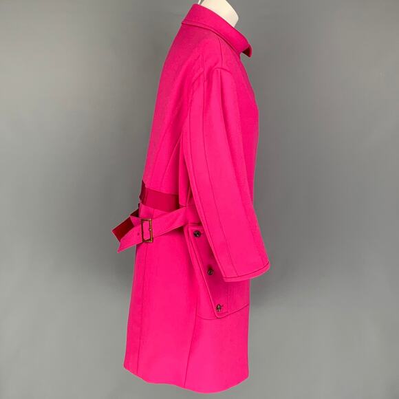 NINA RICCI Size 6 Pink Wool Solid Zip Up Coat - Picture 2 of 6